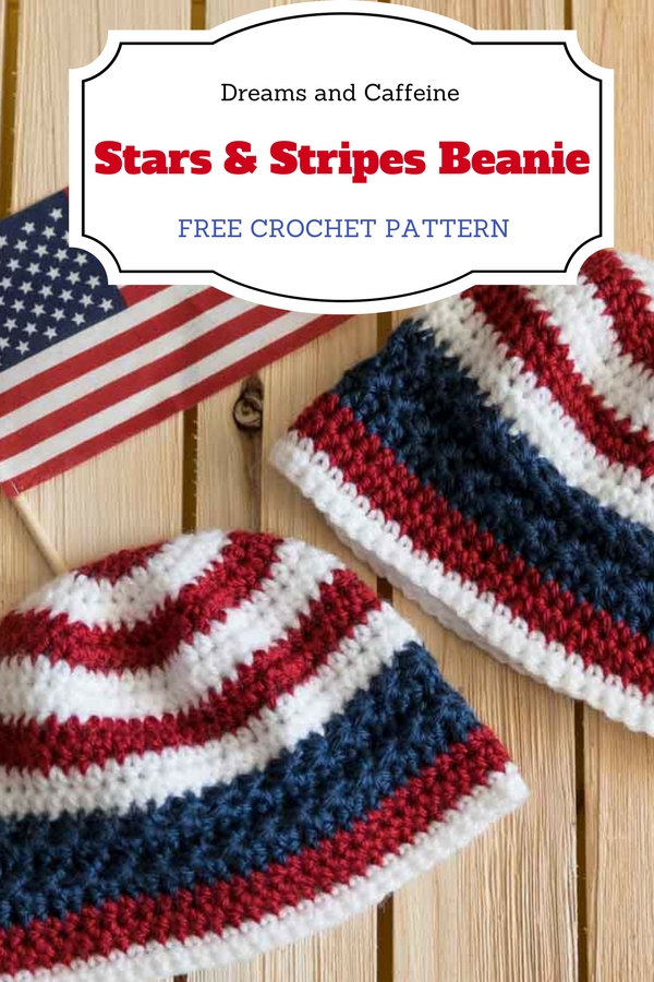 Stars and Stripes Crochet Beanie - FREE Pattern